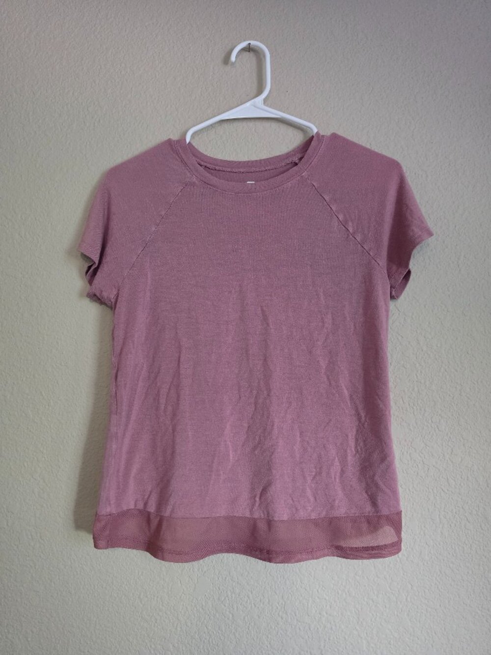 Girls Casual Short Sleeved T-Shirt with Fun Tulle Accents, Size L